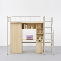 Lit superposé en fer forgé moderne et minimaliste pour dortoir universitaire, avec bureau intégré, pour une personne, garantie de 3 ans