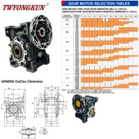 Réducteur de vitesse à vis sans fin RV Gear NMRV 25 040, NMRV050, NMRV063, NMRV075, NMRV090, NMRV110, NMRV130