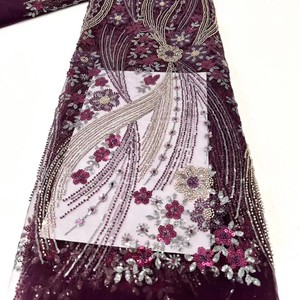 Sequin <strong>Fabric</strong> Bead Embroidery Sequin Embroidery <strong>Heavy</strong> Industry Wedding Gown Evening Gown <strong>Lace</strong> Bottom Embroidery <strong>Fabric</strong> - Product Image 2