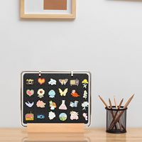 Album de rangement vertical A5 personnalisé en feutre pour badges, boutons, épingles et pièces de monnaie, avec support et 2 anneaux