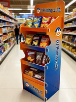 Wellpappe-Displayständer Maßgefertigte Freistehende Bodendisplays für Einzelhandelsgeschäfte für Kosmetik, Lebensmittel und Elektronikprodukte