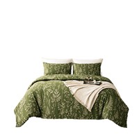 Ensemble de housse de couette 3 pièces en microfibre brossée imprimée, motif floral botanique, vente en gros, OEM