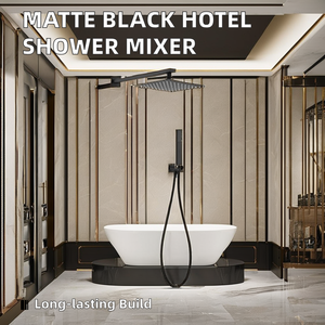 Meilleures ventes Mélangeur de douche en laiton à poignée unique d'hôtel Carré caché Noir mat Cascade Douce Pluie Spray Soft Bath Caractéristiques - Product Image 3