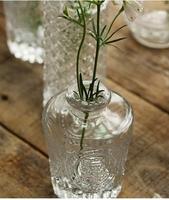 Vases en verre transparent luxe clair petits vases de table en verre décoration fleur bouteille couleur personnalisée