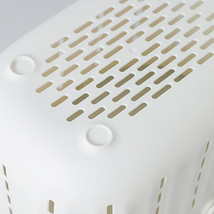 White Rectangle <b>Storage</b> <b>Basket</b> With Handle For Bath And Desk Use - Product Image 4