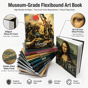 Servizio di Stampa Personalizzata di Cataloghi d'Arte con Copertina Flessibile, Catalogo di Dipinti a Olio per Musei, <span class=keywords><strong>Libro</strong></span> d'Arte con Copertina Morbida e Alette, 180 Pagine Pieghevoli, OEM ODM - Product Image 6