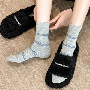 Striped Women's Mid Calf <b>Socks</b> <b>Breathable</b> Casual Spring Autumn Wear - Product Image 1