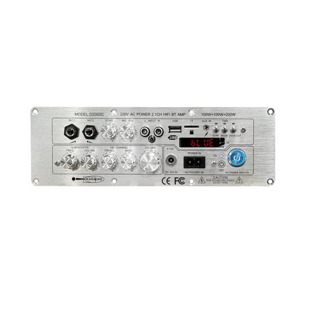 D2000 High Power Home Amplifier Board with Original IC 100W+100W+200W TWS 2.1-Channel Super Subwoofer High and Low Tones