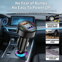 Chargeur de voiture rapide à double port USB KC-06 QC3.0 avec affichage de la tension et du courant, adaptateur de charge rapide pour voiture à double port USB