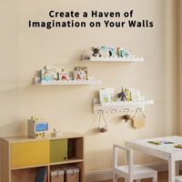 Étagère murale ondulée en bois à trois niveaux pour chambre d'enfant et rangement de salle de bain pour poupées, livres illustrés, nettoyage facile, design classique
