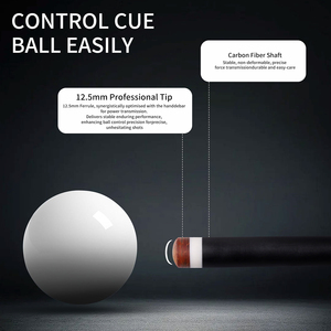 <span class=keywords><strong>Queue</strong></span> de <span class=keywords><strong>billard</strong></span> CUPPA en fibre de carbone, profil Pro Taper, faible déflection, joint radial, pointe de 12,5 mm, extension, club, tournoi, haute qualité - Product Image 3