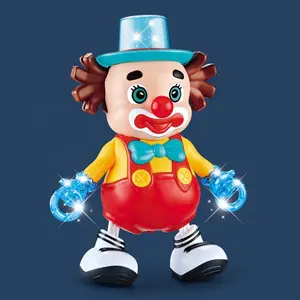 Offre Spéciale électrique rotatif chant danse dessin animé musical Clown jouets garçon fille Tricycle électrique danse jouet pour les enfants