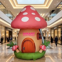 Modèle de champignon rouge gonflable personnalisé, installation artistique sur le thème de la forêt, maison de champignon géante gonflable pour exposition en centre commercial