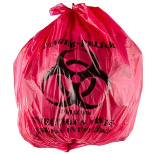 S M L HDPE LDPE PP Lab Medical Waste Bag Red Yellow Clear Biohazard Bags Autoclavable