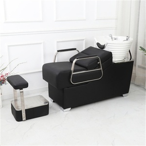Kisen - Cama de Champú de Estilo Lujoso para Barbería, con Lavabo de Cerámica, Semi-reclinable, para Peluquería y Salón de Belleza - Product Image 4