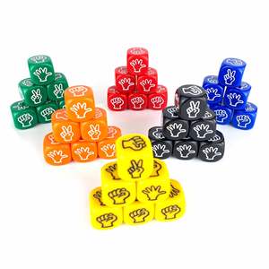 Dados de Acrílico Sólido de 20 mm, Personalizados con Diseño de Piedra, Papel y Tijera, para Juegos de Bar y Fiestas - Product Image 1