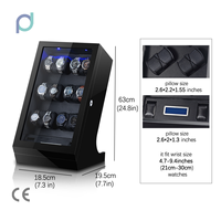 Boîte de rangement automatique pour montres 12+2, écologique, anti-poussière, avec écran tactile, télécommande et fonction de remontoir rotatif LCD TG-04