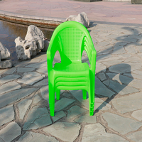 Fabricant de chaises en plastique en Chine, chaises en plastique empilables vertes pour le loisir, sans accoudoirs, pour les fêtes, les restaurants en plein air