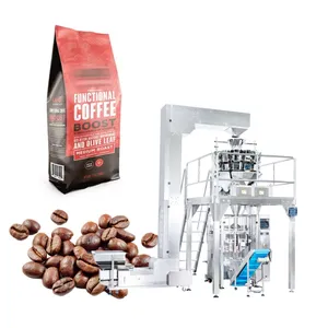 Automatic Rice Nuts Grain Aluminum Foil Side Gusset Plastic Coffee Bag Sealing Filling Weighing Packaging Machine