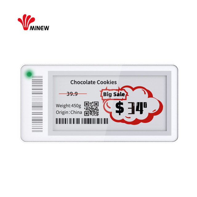 Supermarket 2.9 Inch Ble5.0 E Ink Digital Price Tags Epaper Display Nfc Esl Electronic Shelf Label With Cloud System
