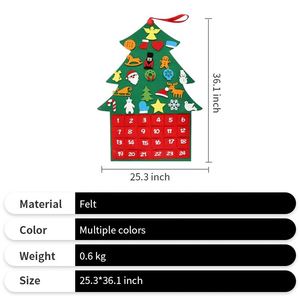 Calendrier de l'Avent de Noël à suspendre, décorations murales, calendrier en feutre personnalisé pour enfants, vente chaude - Product Image 2