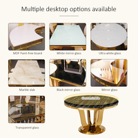 Table de banquet moderne en acier inoxydable doré durable pour mariage, hôtel, restaurant, salon, vente en gros
