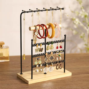 Support de présentation de bijoux carré en bois écologique à 5 niveaux personnalisé, support de rangement pour collier, boucles d'oreilles, boîte intérieure détachable, bracelet <span class=keywords><strong>QD</strong></span> - Product Image 4