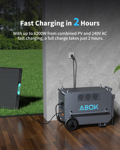 ABOK 9792Wh 7200W Portable Power Station LiFePO4 Home Energy Storage System UPS Less Than 10ms MPPT <b>Solar</b> Generator WiFi APP - Product Image 3