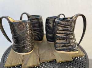 Auténtico Cristal de cuerno vikingo hecho a mano respetuoso con el medio ambiente elaborado con materiales naturales perfecto para momentos únicos para beber - Product Image 4