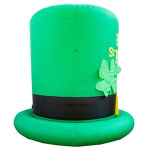 Nouveau chapeau haut de forme gonflable St Patricks Day grand 6M de haut St Patty's Shamrock Leprechaun chapeau sauter cour décoration jouet d'extérieur - Product Image 2