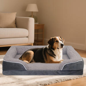 Fabricage Op Maat Gemaakte Hete Verkoop Wasbare Luxe Waterdichte Verwijderbare Grote Traagschuim Boucle Orthopedische Hondenbed Met Ritssluiting - Product Image 1