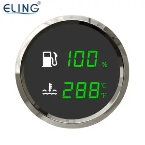 ELING2インチデジタル燃料レベル水位水温。カーボートUTVRVトラック12V24V用保持タンクレベルゲージ電圧計