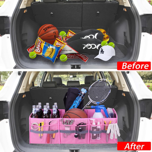 Organizador de Maletero de Coche Plegable Grande con <span class=keywords><strong>3</strong></span> Compartimentos y Múltiples Bolsillos para Coche, SUV - Product Image 5