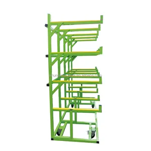 Load 1500kg Industrial Pipe Shelf Pipe Storage Cantilever Rack Cantilever Aluminum Trolley Multi-layer Material Cart