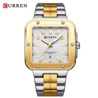 Montre-bracelet carrée pour homme CURREN 8479, calendrier, étanche, lumineuse, sport, quartz, montres pour hommes, acier inoxydable, montre pour homme Relogois