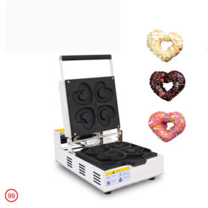 Machine à beignets en forme de cœur, petit <span class=keywords><strong>four</strong></span> électrique, 4 par lot, moules configurables par l'utilisateur, épaisseur réglable, haut de gamme - Product Image 4