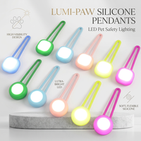 Marqueur lumineux rechargeable multicolore et étanche à suspendre pour collier de chiot, chat, ou balade nocturne avec chien