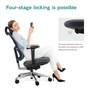Silla de Oficina Ergonómica de Malla Completa, Reclinable, con Reposacabezas Ajustable y Giratoria, para Uso Comercial - Product Image 3