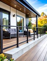 Système de balustrade modulaire en aluminium noir pour balcon, véranda, patio, terrasse, escalier extérieur