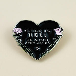 Broche Personalizado con Frase en Inglés y Flor, Accesorio <span class=keywords><strong>de</strong></span> Ropa <span class=keywords><strong>de</strong></span> Metal Esmaltado a la Moda, Insignia Versátil, Disponible - Product Image 1