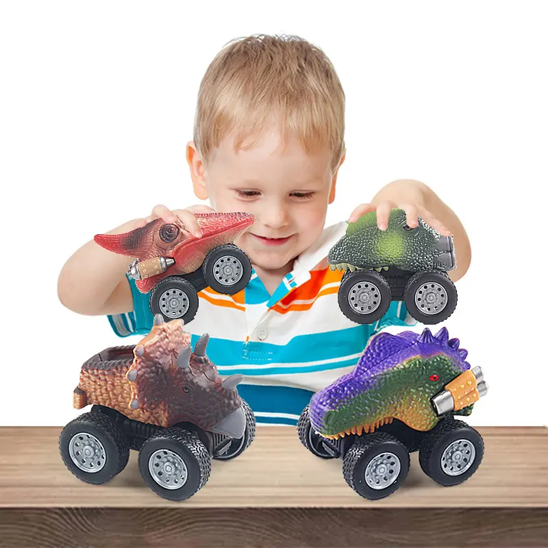 Novidade Em Forma De Dinossauro Puxar De Volta Brinquedos Do Carro Pintado Realista Crianças Inércia Brinquedo Carro Mini Dinossauro Veículo Para Crianças