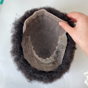 Postiche Afro Crépus Bouclé de 4mm pour <span class=keywords><strong>Homme</strong></span>, Cheveux Humains Noirs 100%, Q6, Base de Remplacement, Perruque Afro-Américaine, Unité de Cheveux pour <span class=keywords><strong>Homme</strong></span> - Product Image 3