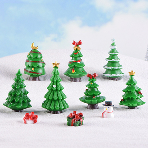 Resin <b>Mini</b> <b>Christmas</b> <b>Tree</b> Figurine Miniatures for Xmas Landscape Decorations Arbol Plant Charm Desktop Ornaments DIY Accessories - Product Image 1