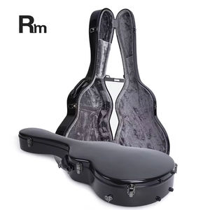 SUN 02-C2 Étui <span class=keywords><strong>rigide</strong></span> léger en fibre de verre pour <span class=keywords><strong>guitare</strong></span> <span class=keywords><strong>classique</strong></span> avec revêtement en gel noir extérieur et poignée en cuir - Product Image 3