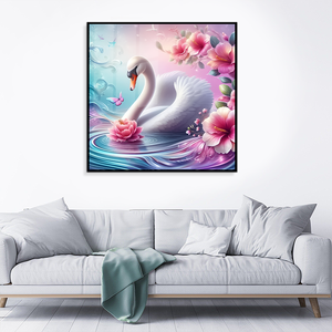 <span class=keywords><strong>Peinture</strong></span> murale en toile de cristal lisse et brillante de haute qualité, motif de canard blanc, décoration murale pour la maison - Product Image 3