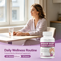 60 Capsules de Pueraria Mirifica de Haute Qualité, Extrait Naturel de Racine, Complément Herbal Végétalien pour le Soutien Hormonal Féminin