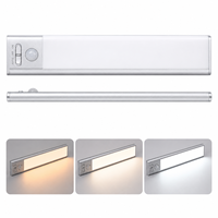 Lampe LED ultra-mince moderne pour armoire avec détecteur de mouvement, rechargeable 1800 mAh, sans fil, veilleuse pour placard, armoire, cuisine