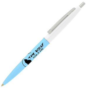 Stylo publicitaire personnalisé avec logo, action rétractable, finition chromée, corps en plastique, impression sérigraphique, vente en gros - Product Image 5