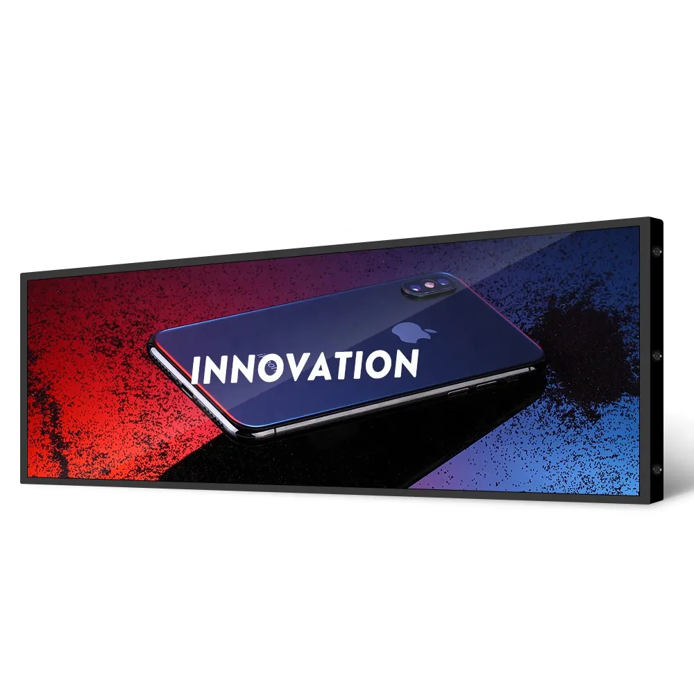 19/21/23/24/28//29/35/36/43/48/88 inch Wide Stretched Digital Shelf Display Strip Advertising Media Player Bar LCD Screen