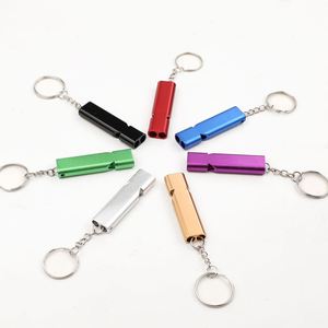 Sifflet de survie pour la randonnée en plein air, en alliage d'aluminium, double trou, haute fréquence, haute tonalité, portable - Product Image 1